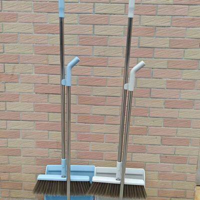 Plastic Dustpan Sets With Broom and Plastic Toilet Brush Manufacturer With Wood Handle Foldable Style photo-5