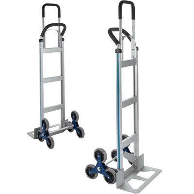 Foldable Multi Function Aluminium Luggage Trolley 6 Wheels Climbing Stairs Hand Truck for Ariport Supermarket Warehouse