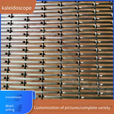 Rose Gold Curtain Wall Building Exterior Wall Decoration, European-style Background Wall Embossed Woven Metal Mesh, Screen Partition Mesh Grid photo-2