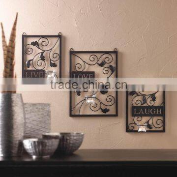 Essential Home Essence Live Laugh LoveMetal Crafts Wrought Iron Wall Sconce