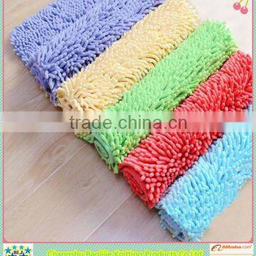 2014 Long pile washable chenille flooring mat with pvc in back ,hottest