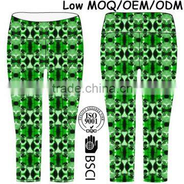 2016 girls wholesale yoga pants high quality polyester tight fitness pants/CAPRI PANTS