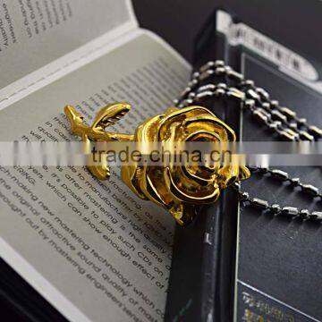 Fashion Jewellery Accessory Artificial Flowers Rose Gold Plated Mother'S Day Pendant photo-4