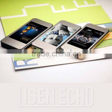 Factory direct 3000mAh polymer cell mirror panel mobile advertising power bank for all smart phones