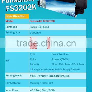 Top Selling 3.2m 1440dpi Eco Solvent Printer With Dx5 Head FS-3202k photo-6