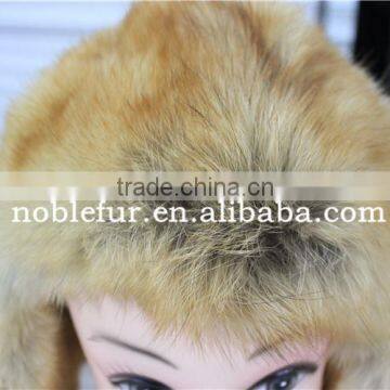 Natural Color Genuine Bomber Fur Hat Real Dog Fur Hat With Ear Flaps Keep Warm photo-2