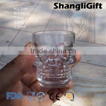 50ml Clear Skull Shape Glass Candle Holder