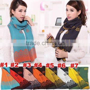 Winter Fashion Snowflake Knitted Women Wool Scarf