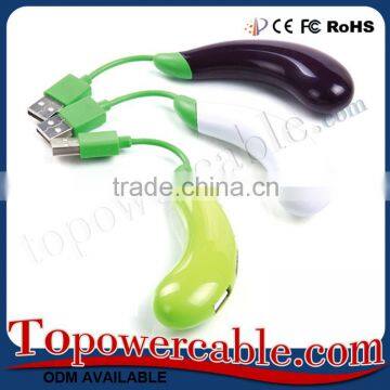 Creative Eggplant Design Multiple 4 Port Usb 2.0 Hub For Iphone photo-5