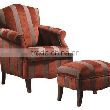 Stripe series wooden hotel chair with ottoman XYD426