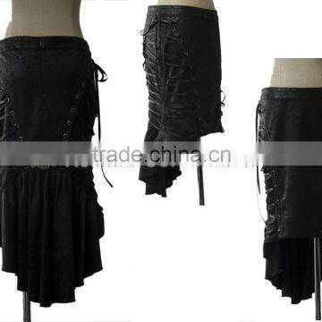 GOTHIC STYLE FISH TAIL SKIRT BLACK COLOR WITH LACES AND BUCKLES