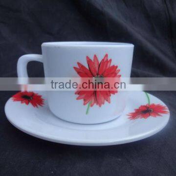 European melamine one handle cup and saucer set