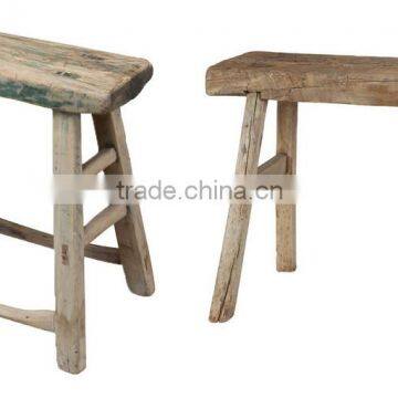 Chinese antique natural recycle wood square stool