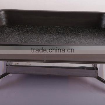 Barbecue traditional granite stone baking pan with frame