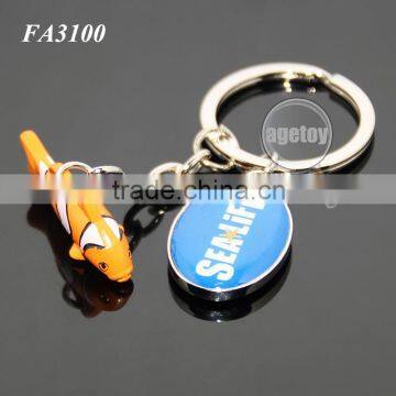 3D Mini Clownfish Shaped Customized Printing Logo Color Painting Metal Fish Keychain photo-4