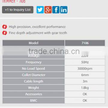 RONIX WOOD WORKING TOOLS ELECTRIC TRIMMER MODEL 7106 550W HIGH PRECISION photo-2