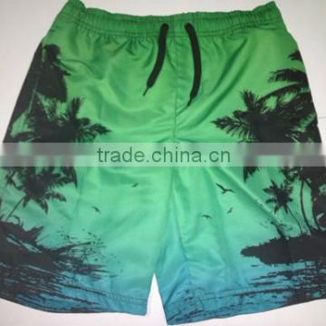 100%polyster stock printed boy's beach shorts