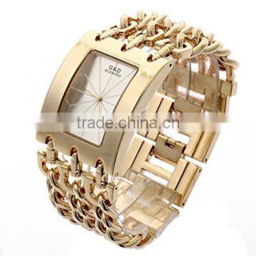 Women's Stainless Steel Band Multi-Chain Gold-Tone Bracelet Watch