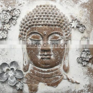 Relief Rust Style Portrait Painting 3D Buddha Portrait