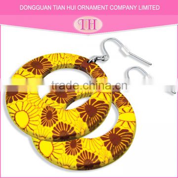 High quality light weight simple gold color flower picture hooks earring designs for women