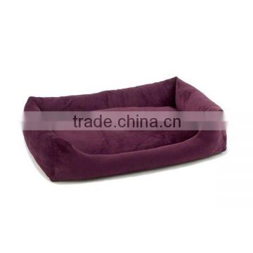 Pet Training Bumper Bed Purple Plush Dog Bed