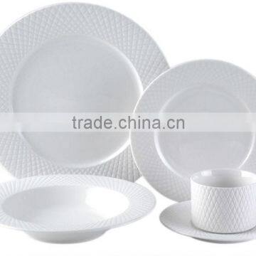 30pcs porcelain embossed dinner set