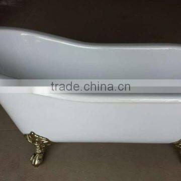 60" freestanding shower and bathing cast iron slipper bath tub