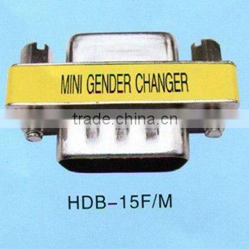 HDB15M-15F Mini Gender Changer,connector manufacturer