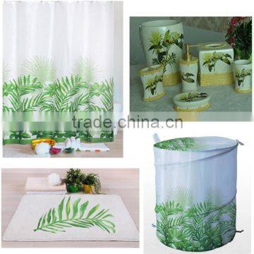 China manufacturer green color Matching coordinate household bath accessories set