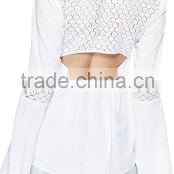 Casaul Design Long Sleeve Backless Ladies Formal Skirt and Blouse photo-3