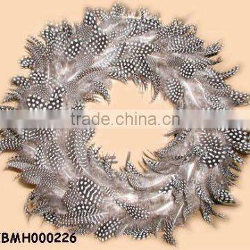 Guinea Fowl Feathers Christmas Wreath LZBMH000226