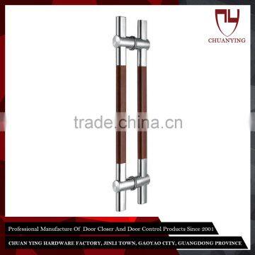 Modern Double Sided High Quality Stainless Interior Door Handle With Wood Finish