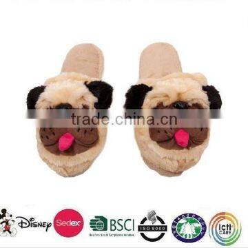 plush dog slipper/plush animal dog slipper for adults/adult plush indoor slipper