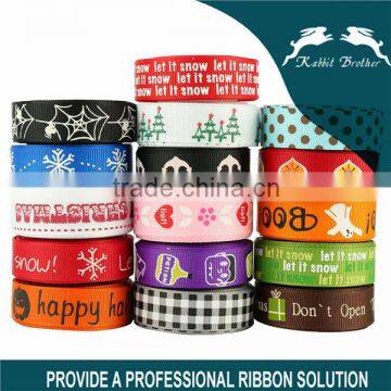 1'inch Holiday, halloween Grosgrain Ribbon for Hair Bows, Gift Wrapping