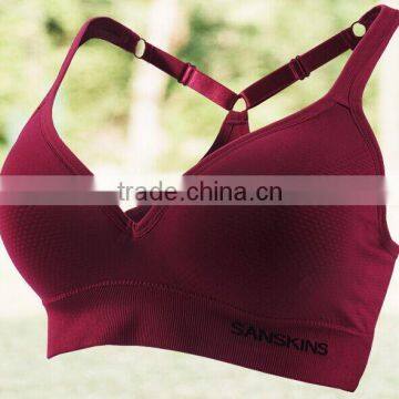 Low price hot sex women's sport bra no trace no rims,gym bra