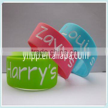 1" Wide customized Logo Silicone Wristband Advertising Bracelet