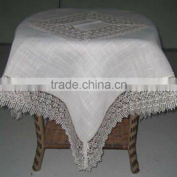 Lace trim table cloth