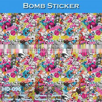 HD-096 CARLIKE Durable Car Sticker Bomb Car Wrap PVC Vinyl