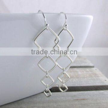 Fashion New Design Sterling Silver Long Earrings Jewelry