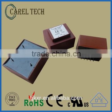 CE ROHS, UL VDE approved, EI38/14 PCB mounted,encapsulated, 3.2VA-4.5VA 220V 12V transformer