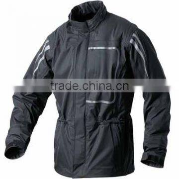 2014 chic design reflective safety waterproof motorcycle raincoat black