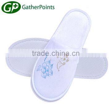 Hotel White Geremek Embroidery Custom Logo Slippers