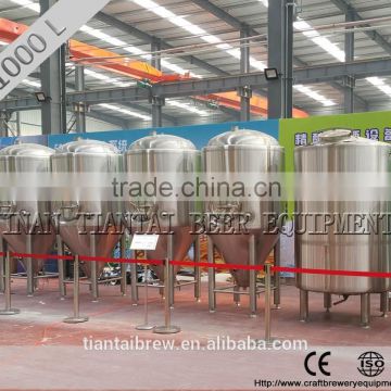 1000L jacketed stainless steel hotel beer fermenting plant