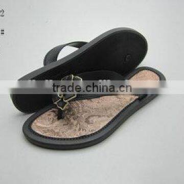 Fashion PCU Women Flipflops for Summer with Flower Decoration