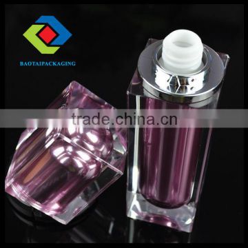 Hot selling factory direct sell acrylic square cosmetic bottle high quality lotion bottles