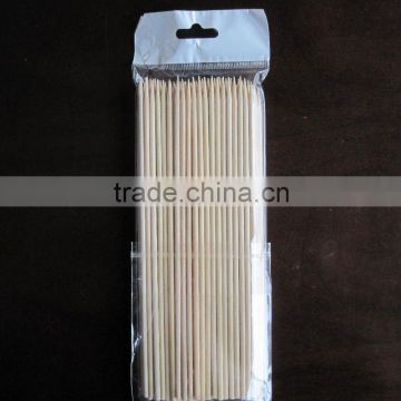 round bamboo BBQ skewers with designed card