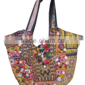 BANJARA EMBROIDERY ETHNIC COINS VINTAGE HANDMADE ARTS TRIBAL BAG