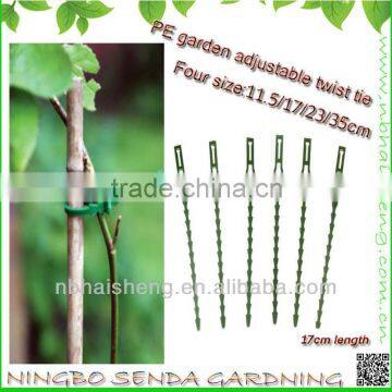 11.5cm Dark Green Adjustable Plastic Garden Plant Tie