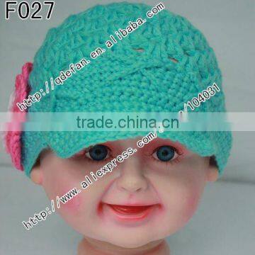 wholesale 100% cotton newborn crochet hats knitted baby hats lovely baby gift handmade cute flower baby hat