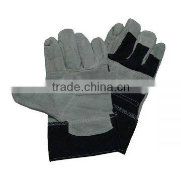 Safety cowhide patched palm leather working gloves